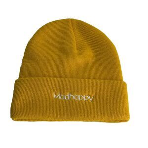 madhappy yellow embroidered logo beanie Knitted Hat